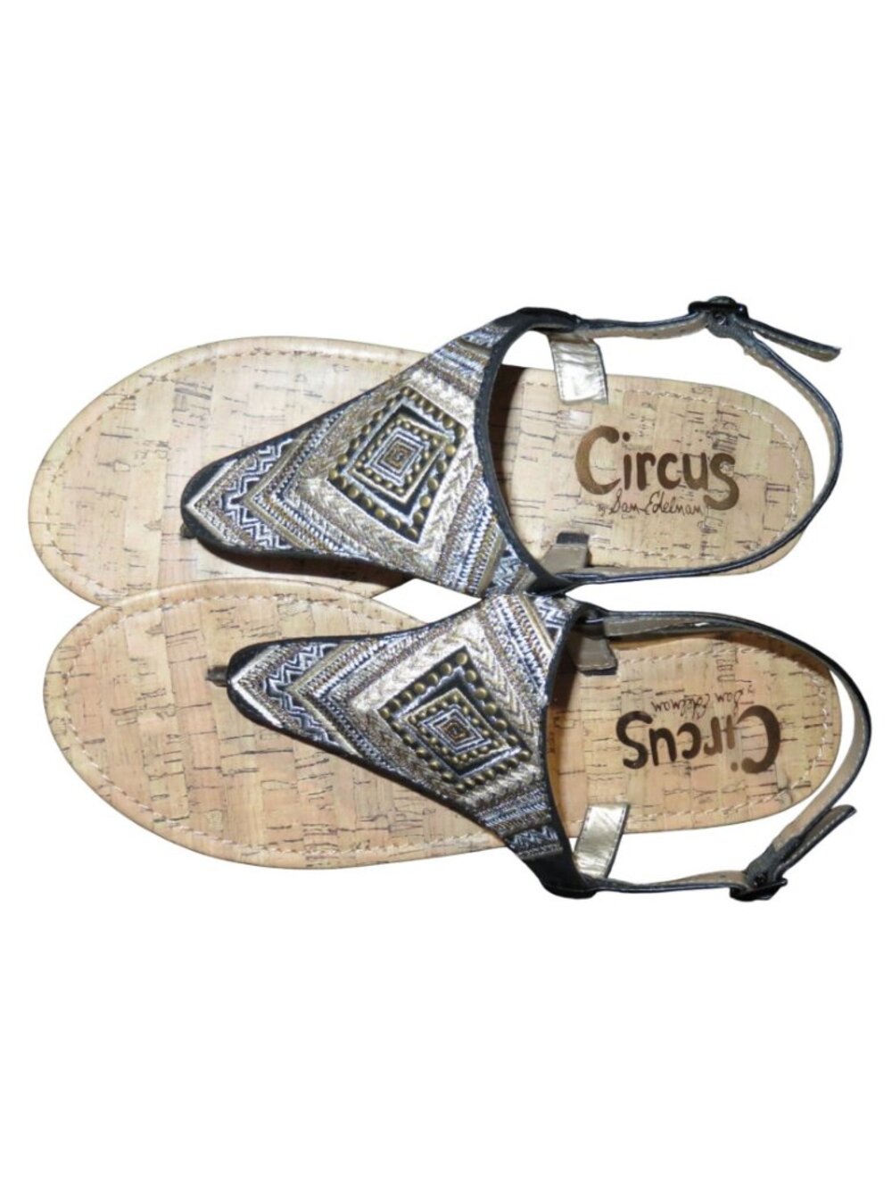 Sam Edelman Brita Flat Circus NY Ethnic Egyptian Embellished Embroidered Sandals - Picture 2 of 6